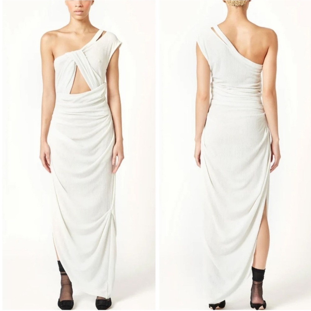 Elena Velez Sz 12 Twisted Chemise Dress White NWOT